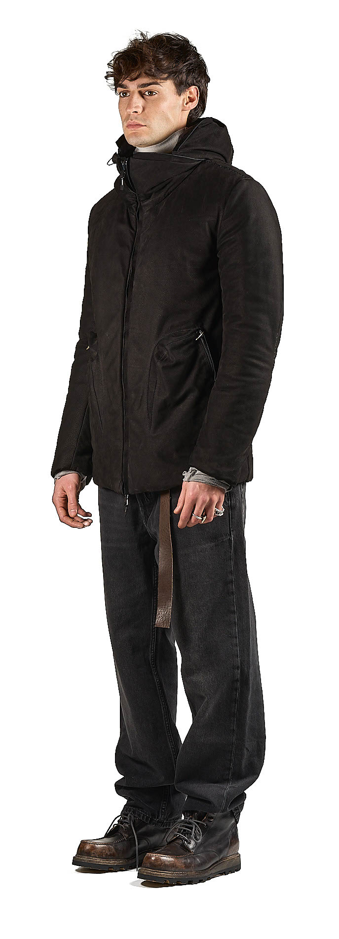 DANIELE BASTA LEATHER AND SILVER JACKET